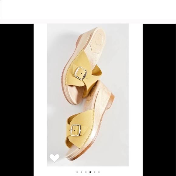 No.6 Abuela Mid Wedge Wooden Leather Clogs - Picture 2 of 10